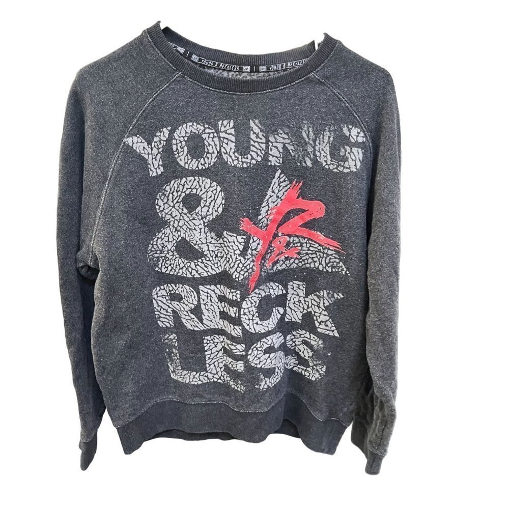 Y‎ & R Block Crew Mens Gray Pullover Sweatshirt Size L